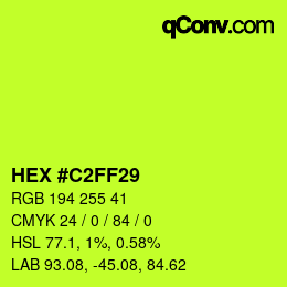 Color code: HEX #C2FF29 | qconv.com
