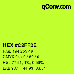 Código de color: HEX #C2FF2E | qconv.com