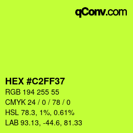 Color code: HEX #C2FF37 | qconv.com