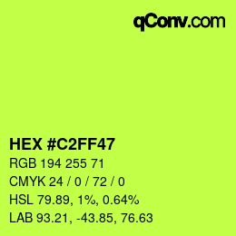 Color code: HEX #C2FF47 | qconv.com