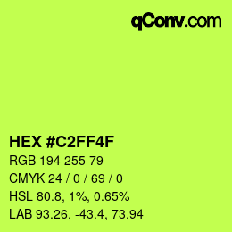Color code: HEX #C2FF4F | qconv.com