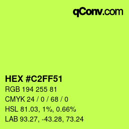 Color code: HEX #C2FF51 | qconv.com