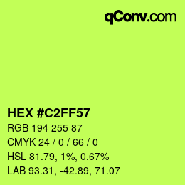 カラーコード: HEX #C2FF57 | qconv.com
