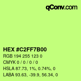 Color code: HEX #C2FF7B00 | qconv.com