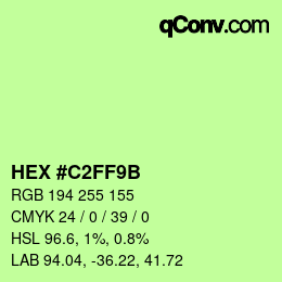 Color code: HEX #C2FF9B | qconv.com