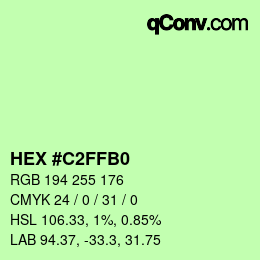 Farbcode: HEX #C2FFB0 | qconv.com