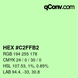 Color code: HEX #C2FFB2 | qconv.com