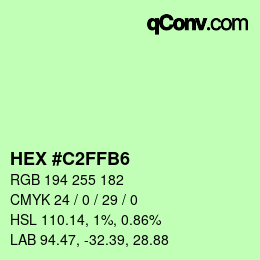 カラーコード: HEX #C2FFB6 | qconv.com