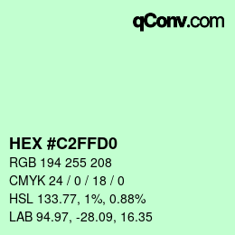 カラーコード: HEX #C2FFD0 | qconv.com