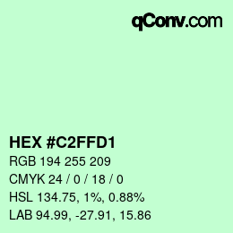 Color code: HEX #C2FFD1 | qconv.com
