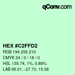 Color code: HEX #C2FFD2 | qconv.com