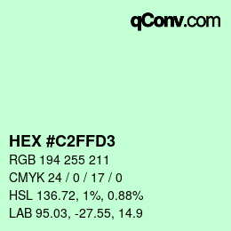 Color code: HEX #C2FFD3 | qconv.com