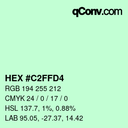 カラーコード: HEX #C2FFD4 | qconv.com