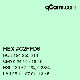 颜色代码: HEX #C2FFD6 | qconv.com