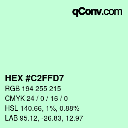 Color code: HEX #C2FFD7 | qconv.com
