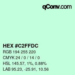 Color code: HEX #C2FFDC | qconv.com