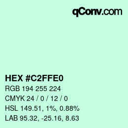 Color code: HEX #C2FFE0 | qconv.com