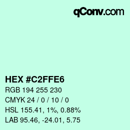 Color code: HEX #C2FFE6 | qconv.com