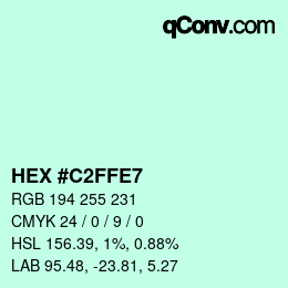 Color code: HEX #C2FFE7 | qconv.com