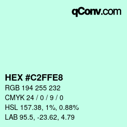 Color code: HEX #C2FFE8 | qconv.com