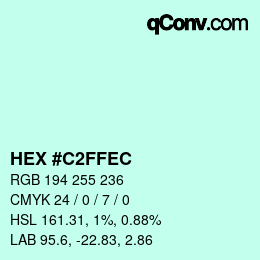 Color code: HEX #C2FFEC | qconv.com