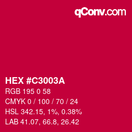 Color code: HEX #C3003A | qconv.com