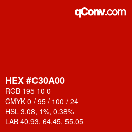 Color code: HEX #C30A00 | qconv.com