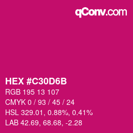 Color code: HEX #C30D6B | qconv.com