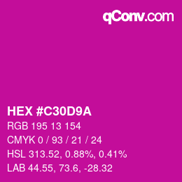 Color code: HEX #C30D9A | qconv.com