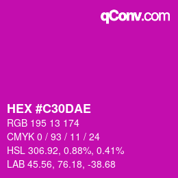 Color code: HEX #C30DAE | qconv.com