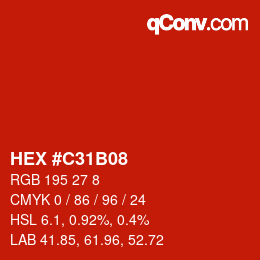 Color code: HEX #C31B08 | qconv.com