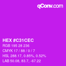 Color code: HEX #C31CEC | qconv.com