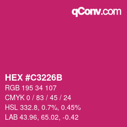 Color code: HEX #C3226B | qconv.com