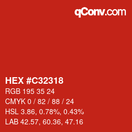 Color code: HEX #C32318 | qconv.com