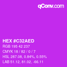 Color code: HEX #C32AED | qconv.com