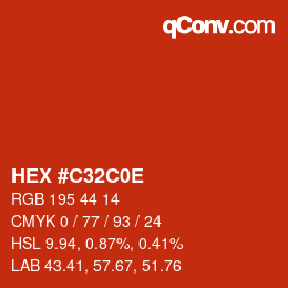 Color code: HEX #C32C0E | qconv.com