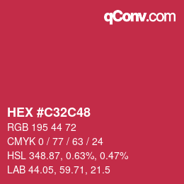 Color code: HEX #C32C48 | qconv.com