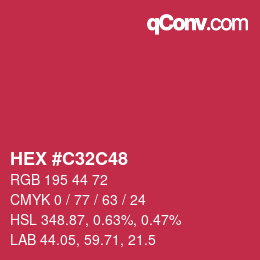 Color code: HEX #C32C48 | qconv.com