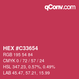 Code couleur: HEX #C33654 | qconv.com