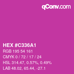 カラーコード: HEX #C336A1 | qconv.com