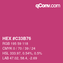 カラーコード: HEX #C33B76 | qconv.com