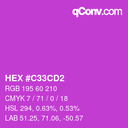 颜色代码: HEX #C33CD2 | qconv.com