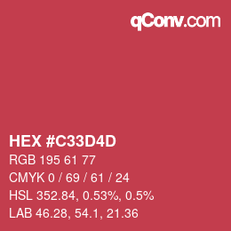 カラーコード: HEX #C33D4D | qconv.com