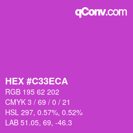 颜色代码: HEX #C33ECA | qconv.com