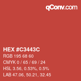 Color code: HEX #C3443C | qconv.com