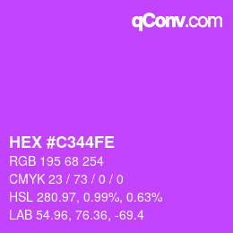 Color code: HEX #C344FE | qconv.com