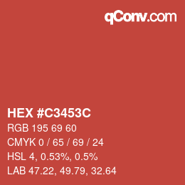 Color code: HEX #C3453C | qconv.com