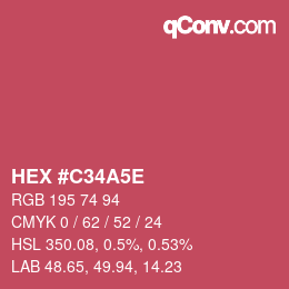 Color code: HEX #C34A5E | qconv.com