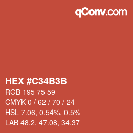 Color code: HEX #C34B3B | qconv.com