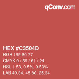 カラーコード: HEX #C3504D | qconv.com